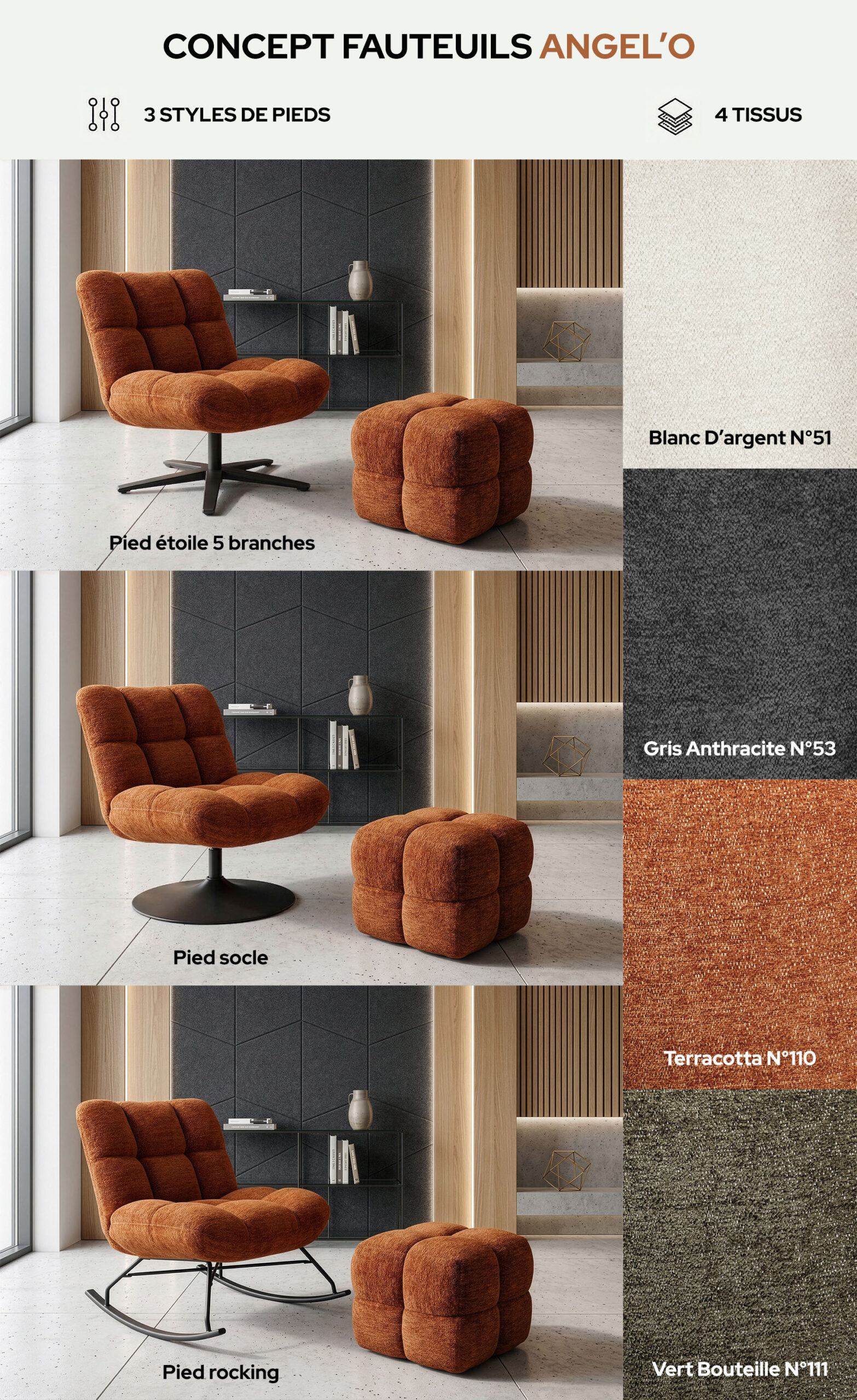 Fauteuil pivotant Angèl'O